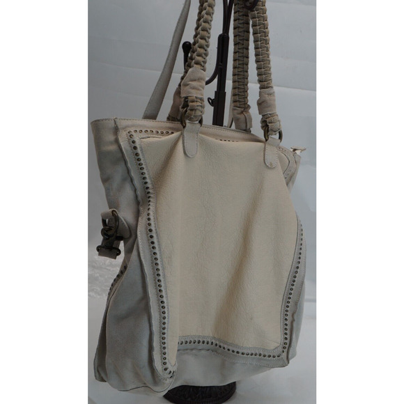 Free People Faye Distressed Tote Bag Leather And Suede - Picture 6 of 11
